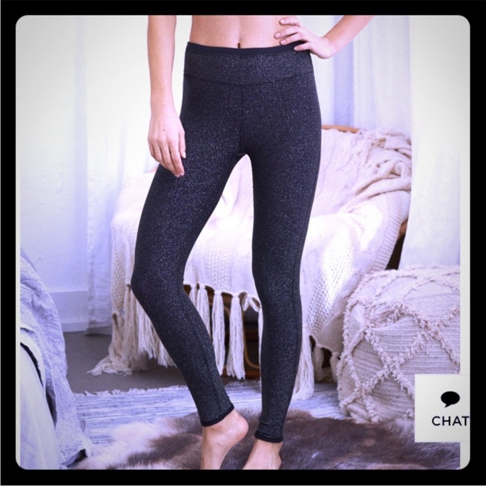 Aerie Chill.Play.Move black sparkly leggings size small